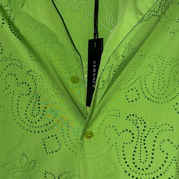 AUTH MENS VERSACE SHORT SLEEVE BUTTON UP SHIRT SIZE 48 OVERSIZE APPROX LARGE - Picture 7 of 16